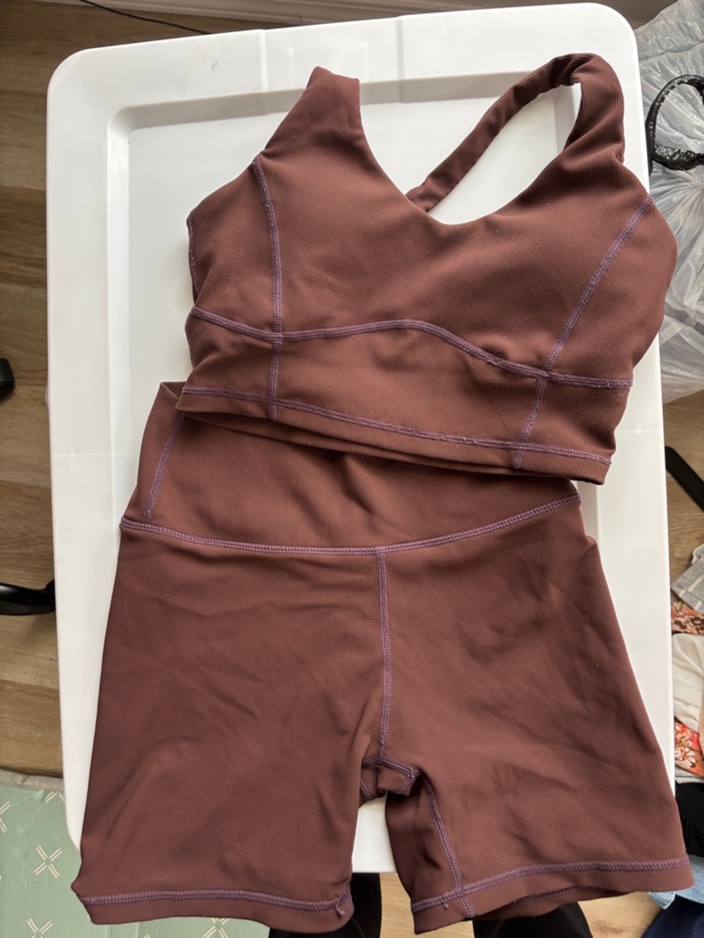 Women's Supportive Sports Bra in Mauve Brown